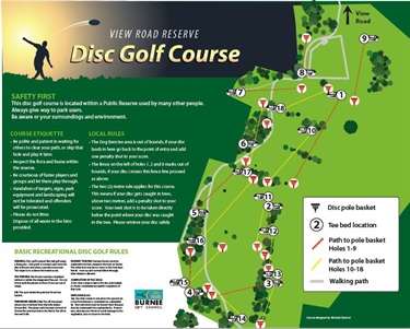 Burnie disc golf course map