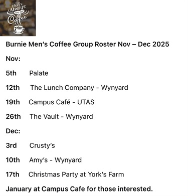 Burnie Men’s Coffee Club